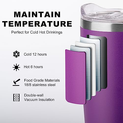 Purple 20oz Insulated Travel Coffee Mug with Lid