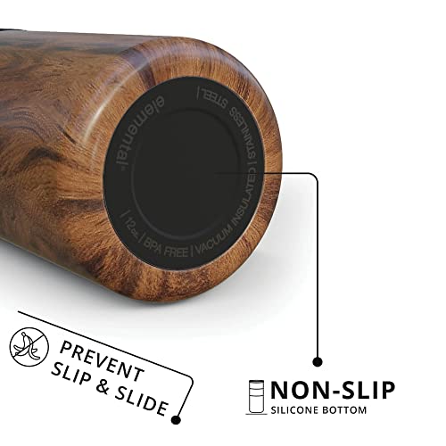 Artisan Triple Wall Insulated Coffee Tumbler, 16oz, Teak Wood