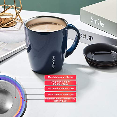 PARACITY Stainless Steel Insulated Coffee Mug with Handle