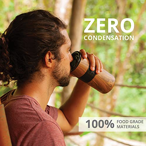 Artisan Triple Wall Insulated Coffee Tumbler, 16oz, Teak Wood