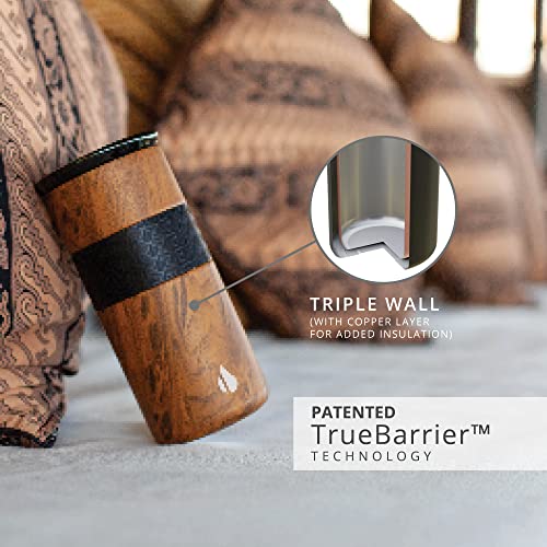Artisan Triple Wall Insulated Coffee Tumbler, 16oz, Teak Wood