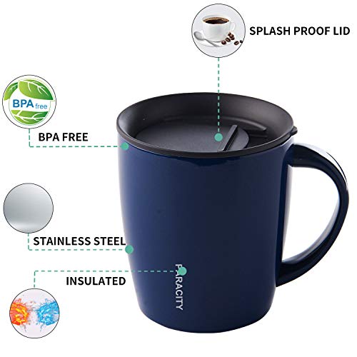 PARACITY Stainless Steel Insulated Coffee Mug with Handle