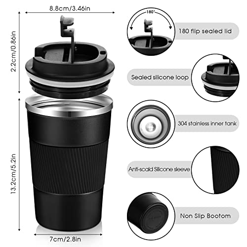 13oz Insulated Stainless Steel Travel Coffee Mug Set