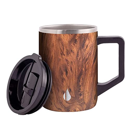 Teakwood Triple Wall Insulated Coffee Mug with Handle