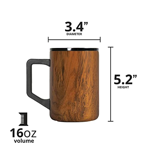 Teakwood Triple Wall Insulated Coffee Mug with Handle