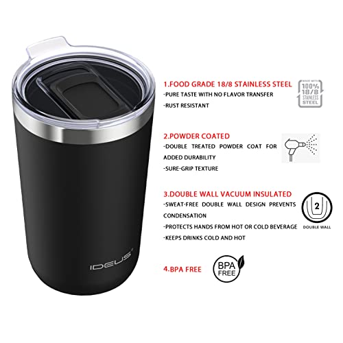 Ideus 20 oz Travel Coffee Tumbler, Stainless Steel