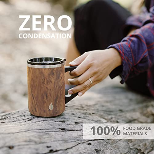 Teakwood Triple Wall Insulated Coffee Mug with Handle