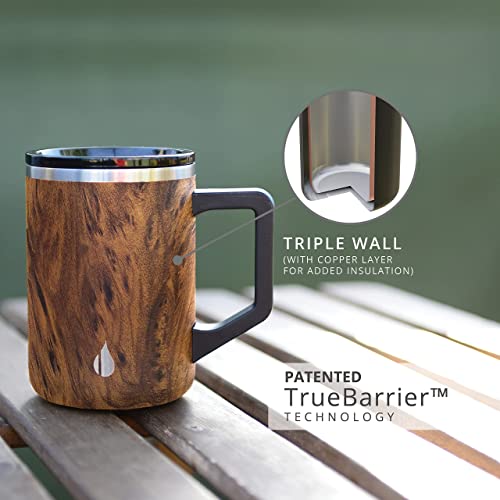 Teakwood Triple Wall Insulated Coffee Mug with Handle