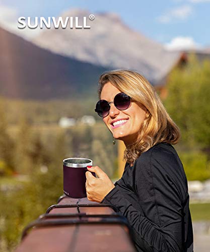 SUNWILL 14 oz Stainless Steel Coffee Travel Tumbler