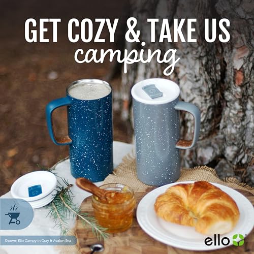 Ello Campy Vacuum Insulated Travel Mug, Matte Black