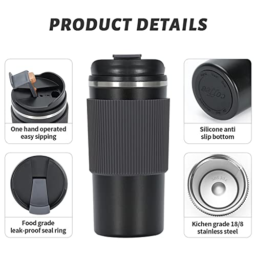 Luck Travel Coffee Mug 16oz - Vacuum Insulated Stainless