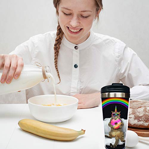 Caticorn Rainbow Stainless Steel Travel Coffee Mug