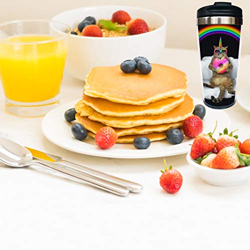 Caticorn Rainbow Stainless Steel Travel Coffee Mug