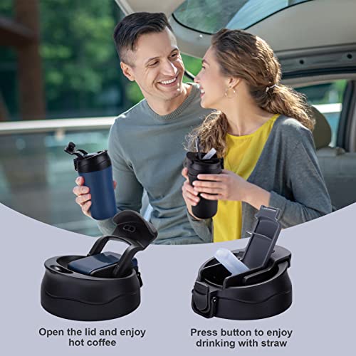 2 Pack Vacuum Insulated Travel Coffee Mugs, 14 oz