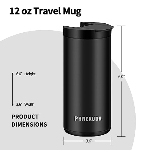 12oz Stainless Steel Travel Coffee Tumbler with Lid