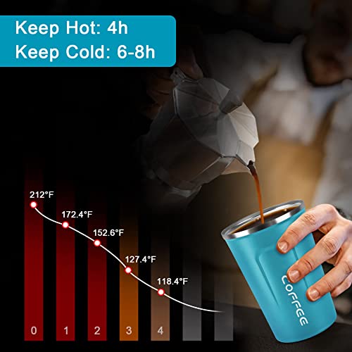 Spill-proof 12oz Insulated Coffee Travel Mug with Lid