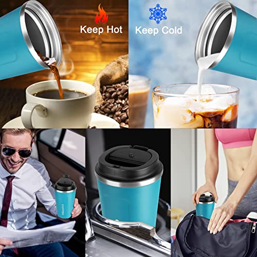 Spill-proof 12oz Insulated Coffee Travel Mug with Lid
