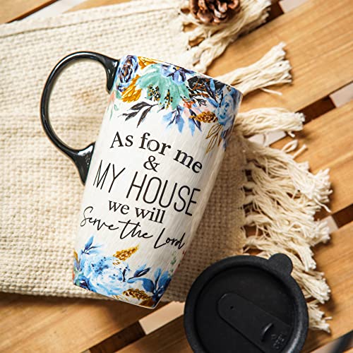 Topadorn Ceramic Travel Latte Mug with Spill-Proof Lid