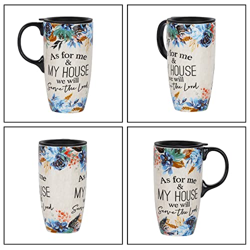 Topadorn Ceramic Travel Latte Mug with Spill-Proof Lid