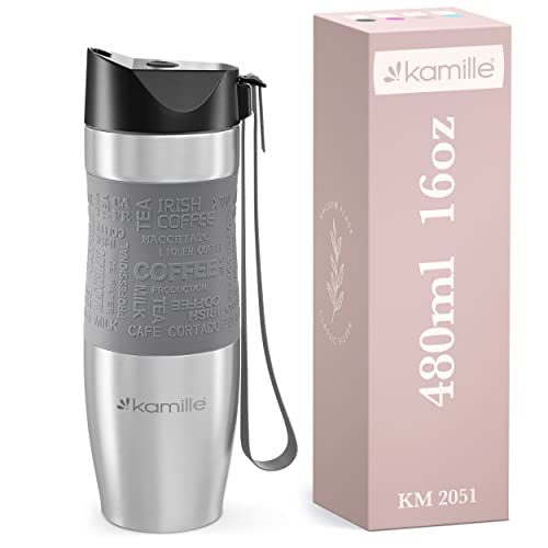 Kamille Stainless Steel Travel Coffee Tumbler - 16oz