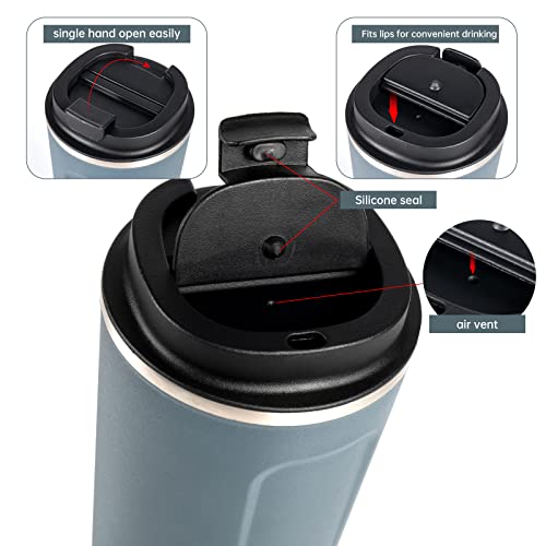 17 oz Insulated Travel Coffee Tumbler with Lids