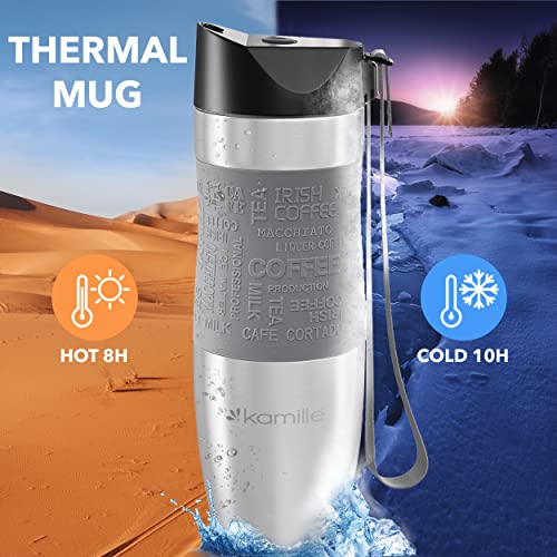 Kamille Stainless Steel Travel Coffee Tumbler - 16oz