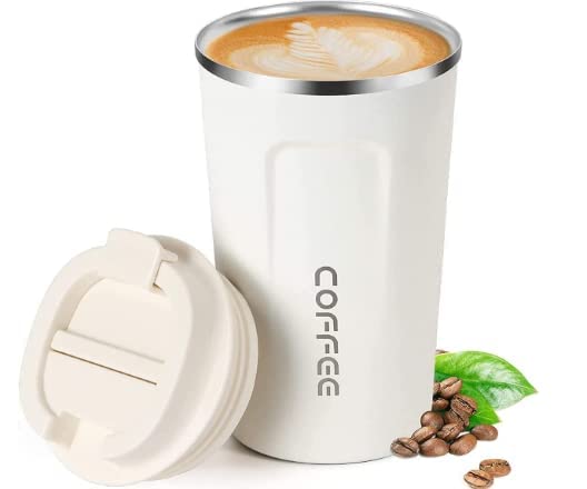 17 oz Leakproof Insulated Coffee Travel Mug (White)