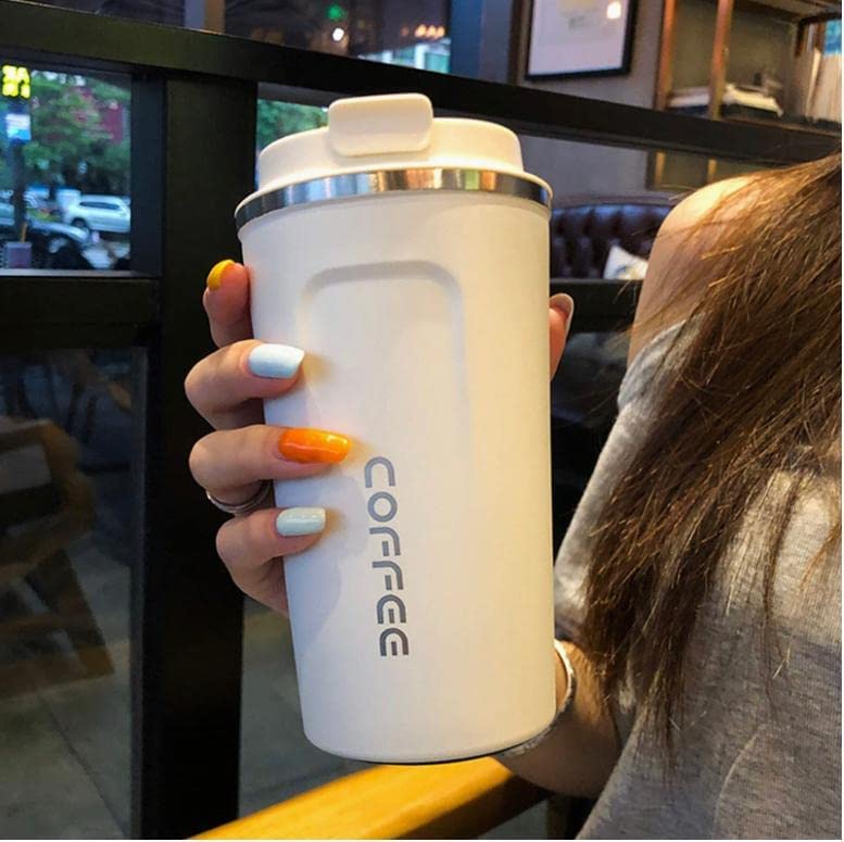 17 oz Leakproof Insulated Coffee Travel Mug (White)