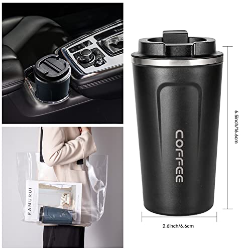 17 oz Insulated Travel Coffee Tumbler with Lids