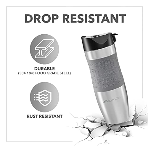Kamille Stainless Steel Travel Coffee Tumbler - 16oz