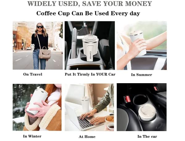 17 oz Leakproof Insulated Coffee Travel Mug (White)