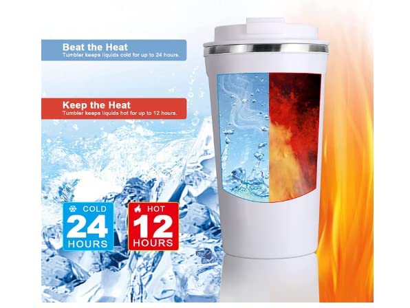 17 oz Leakproof Insulated Coffee Travel Mug (White)