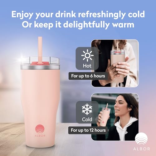 20 oz Pink Insulated Coffee Tumbler with Lid