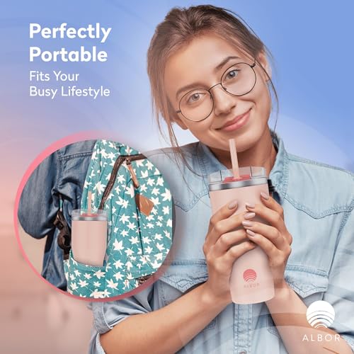 20 oz Pink Insulated Coffee Tumbler with Lid