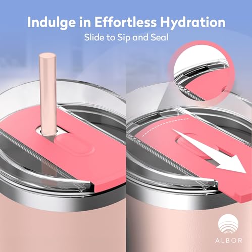 20 oz Pink Insulated Coffee Tumbler with Lid