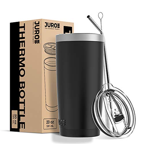 Juro 20 Oz Stainless Steel Travel Tumbler - Black