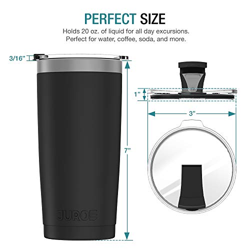 Juro 20 Oz Stainless Steel Travel Tumbler - Black