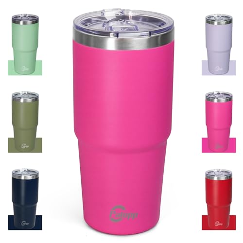 25oz Insulated Stainless Steel Coffee Tumbler Mug (Hot Pink)