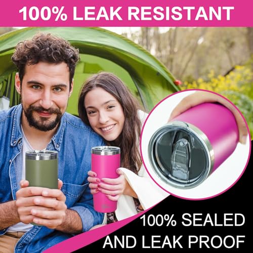 25oz Insulated Stainless Steel Coffee Tumbler Mug (Hot Pink)