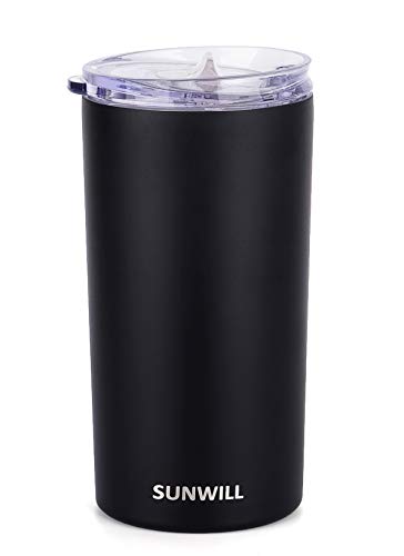 SUNWILL 12oz Insulated Coffee Travel Mug, Double Wall Steel