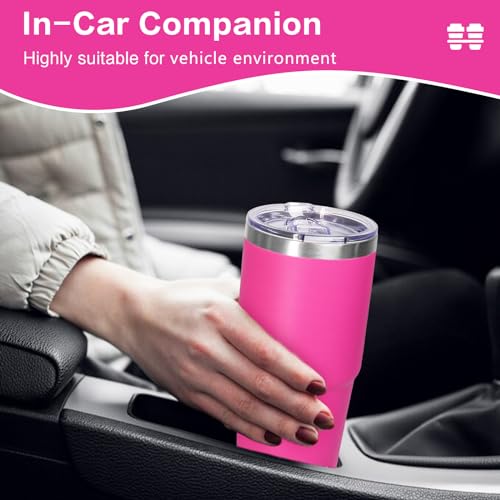 25oz Insulated Stainless Steel Coffee Tumbler Mug (Hot Pink)