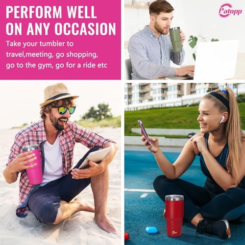 25oz Insulated Stainless Steel Coffee Tumbler Mug (Hot Pink)