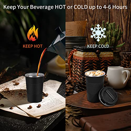 14oz Insulated Coffee Travel Mug, Leak-proof Reusable Cup