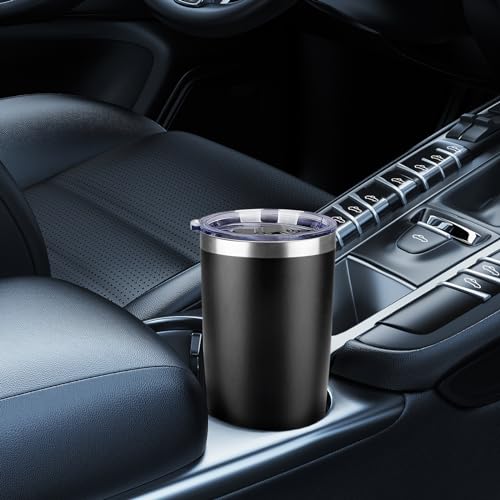 MEZMUT 20oz Insulated Coffee Tumbler, Stainless Steel (Black)