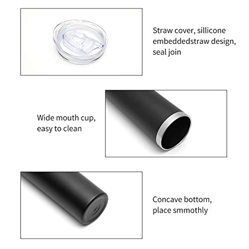 Black Stainless Steel 20 oz Skinny Tumbler Mug