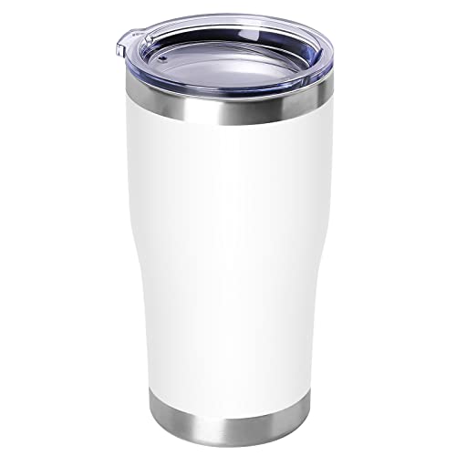 White Stainless Steel 20oz Travel Coffee Tumbler Mug