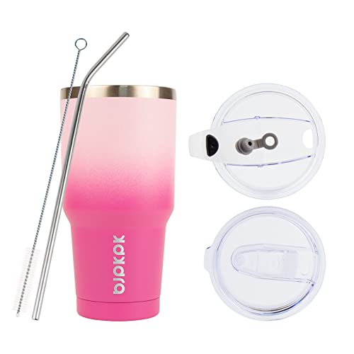 Sakura Stainless Steel Coffee Tumbler with Lid and Straw