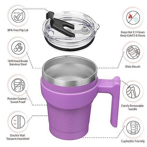 10oz Insulated Tumbler with Handle, Lid, Straw, Lavender