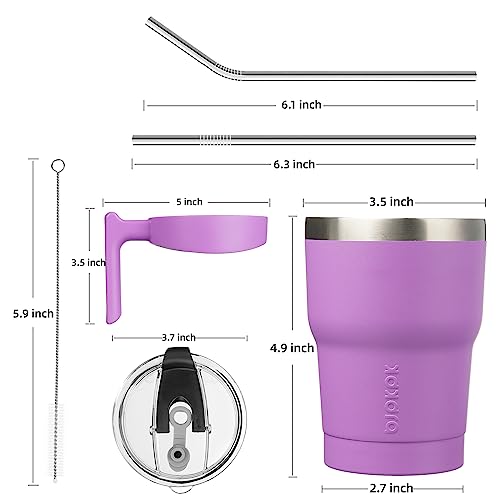 10oz Insulated Tumbler with Handle, Lid, Straw, Lavender
