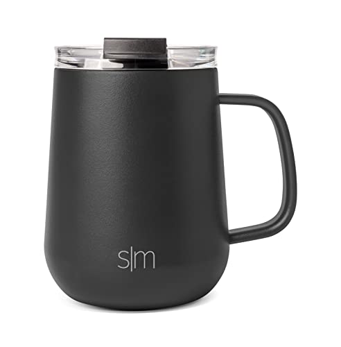 Modern Travel Coffee Mug with Lid and Handle - 12oz